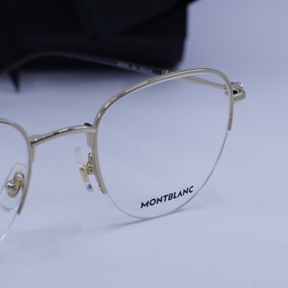 Montblanc MB0129O 004 Aviator Eyeglasses 52mm – Gold - Picture 2 of 12